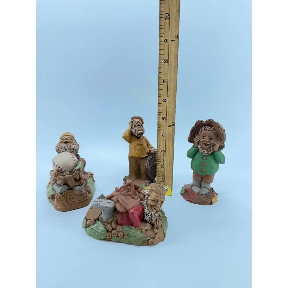 Vintage Tom Clark Cairn Studio Resin Gnome Figurines Set of 4
